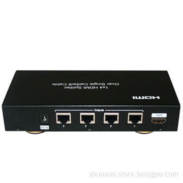 Foxun 1x4 HDMI Splitter, over 50m cat5, Supports 3D, 1,080p